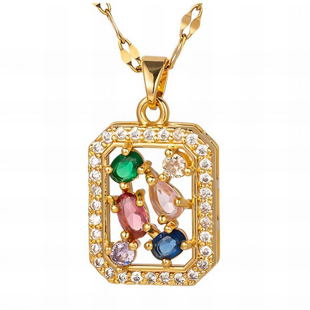 Gold Plated Jewelled Pendant Necklace NWT